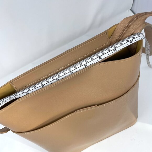 Pixie Mood Mag 10.25 x 11 Vegan Leather Crossbody Bag, Sand Color (flaws) - Picture 8 of 14